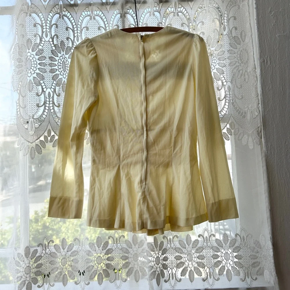 70s Vtg Handmade Embroidered Square Neck Boho Peasant Top Small Womens
